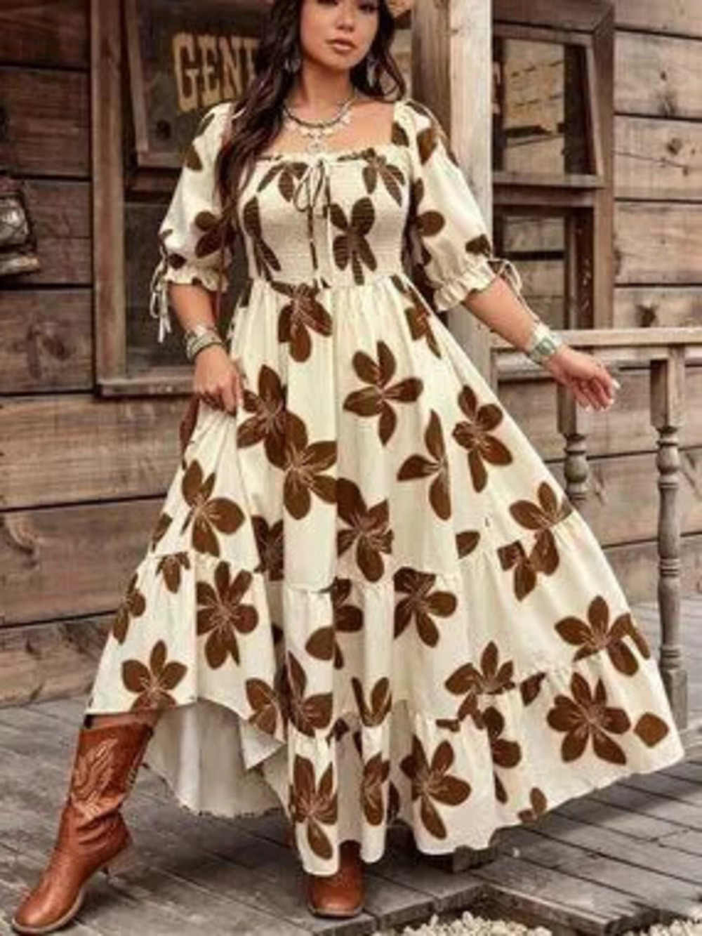 Multicolor Boho Women's Plus Size off shoulder Floral Short Sleeve maxi Dress